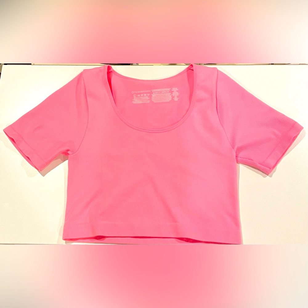 Primark pink crop top size L